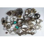 Collection of sterling silver, silver and metal jewelry