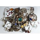 Collection of multi-stone, sterling silver, metal jewelry