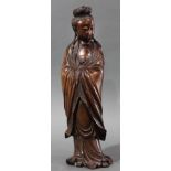 Chinese carved hardwood figure of Bodhissatva