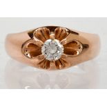 Diamond and 14k rose gold ring