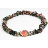 Gump's tourmaline bead, 18k yellow gold torsade necklace