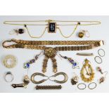 Collection of gold, gold-filled, metal jewelry