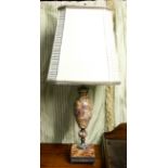 A continental variegated marble table lamp