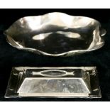 2 Mexican Taxco sterling covered butter dish and a .950 Prieto leaf bowl