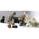 (lot of 15) Collection of cat figurines
