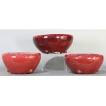 A lot of (3) Chinese flambe glazed bowls