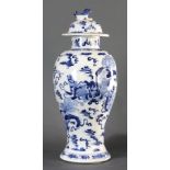 A Chinese blue and white qilin covered urn.