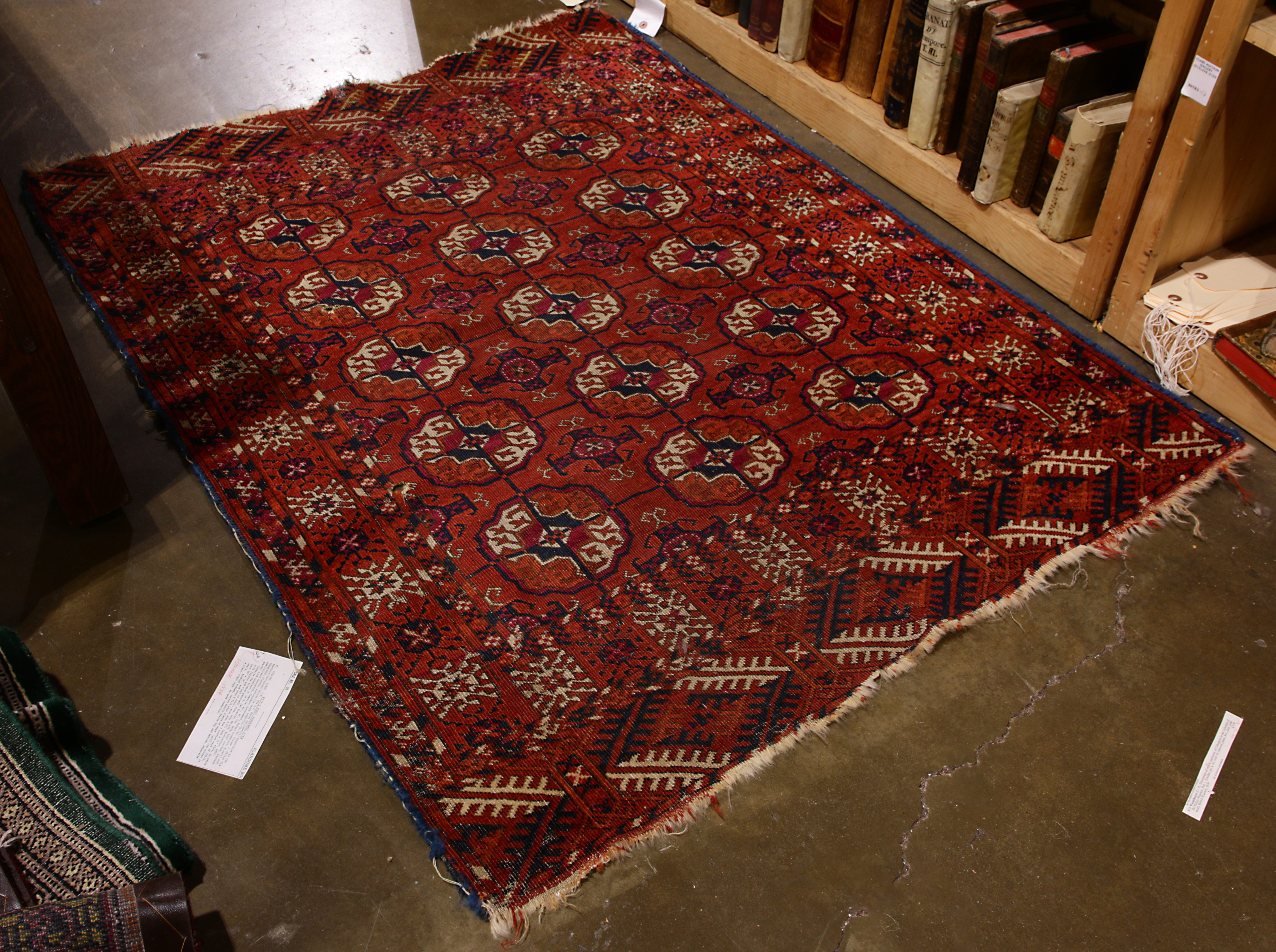 An antique Afghan Bokhara carpet