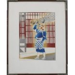 Japanese Modern Woodblock Print, Mikumo