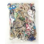 Collection of (2) bags of costume jewelry