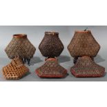 (lot of 6) Chinese miniature cricket baskets