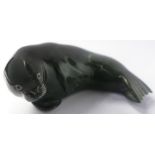 Inuit carved soapstone figural sculpture of a seal