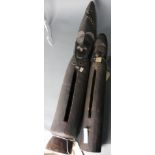 (lot of 2) New Caledonia black slit gongs