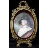 A French portrait miniature of a lady PE Labarre