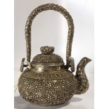 A Chinese silver teapot