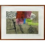 Print, Abstract with Figure in Black