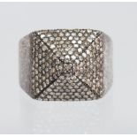 Diamond, silver ring