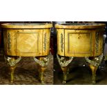 A pair of Louis XV style ormolu mounted jardinieres