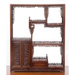 Chinese rosewood hanging snuff bottle cabinet