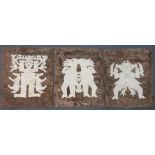 (lot of 3) Otomi amate cut paper artworks, depicting Espiritu figures