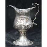 Victorian repousse sterling creamer, Samuel Jacob, London, circa 1896