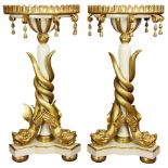 A pair of French Empire style giltwood geuridons