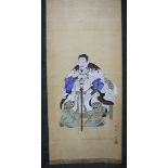 Japanese School, Edo Period, Samurai hanging scroll