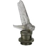 Rene Lalique "Libellule," glass mascot on chrome metal base