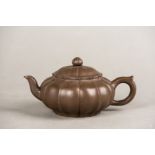 Chinese Pumpkin-Shaped Zisha Teapot