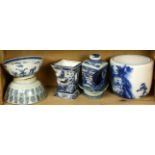 (lot of 8) Asian blue and white porcelains