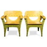 A pair of David Kawecki Puzzle chairs