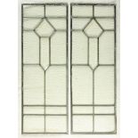 Pair of beveled and leaded glass windows