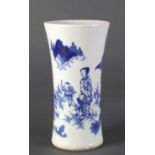 Chinese Ming style blue and white gu-shape vase