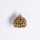 An eighteen karat gold and sapphire charm, Gioielleria Nardi