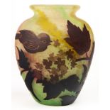 A French cameo glass vase executed by Muller Freres