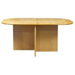 A Danish Modern blonde wood expandable table