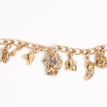 A gold nugget and fourteen karat gold bracelet