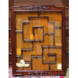 Chinese rosewood hanging snuff bottle cabinet