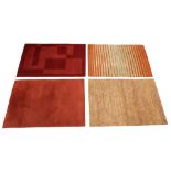 (lot of 4) A group of custom Delinear hand made Nepalese carpets designed by Chris Basia