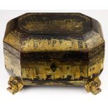 A Japanned jewelery casket