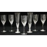 A group of Lalique champagne flutes