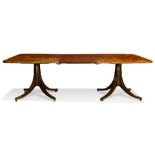 A Regency mahogany double pedestal dining table