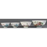 A lot of (4) Chinese enameled porcelain bowls