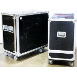 (lot of 2) Black enameled instrument gear road tour cases