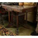 Victorian Eastlake marble top parlor table