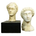(lot of 2) Classical Greco-Roman style marble busts