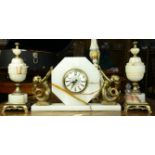 Art Deco onyx clock and garniture