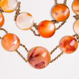 An agate, ten karat rose gold and metal necklace