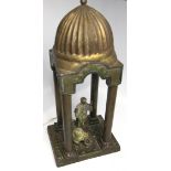 A Vienna style patinated metal figural lamp