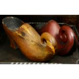 (lot of 2) Hand carved Scandinavian clogs